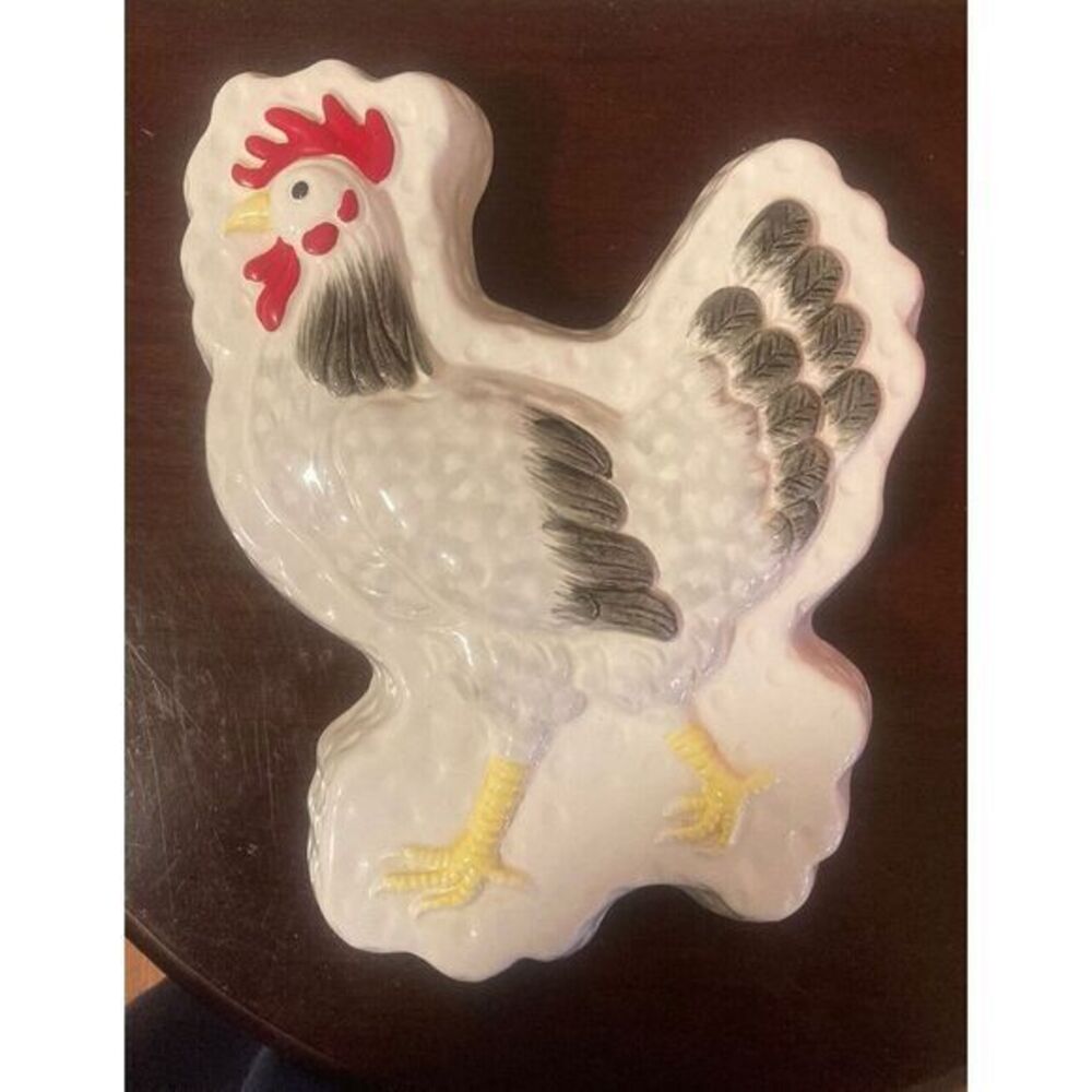 Chicken Rooster Kitchen Mold Ceramic 3D Farmhouse Hanging‎ Haldon JAPAN VTG